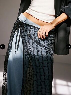 Free People Black Lace Wrap Skirt